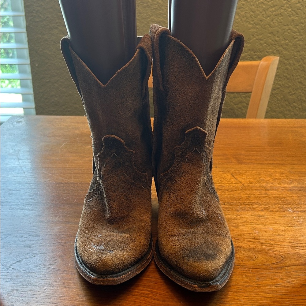 LIBERTY Black Rustic Brown Ankle Booties - Picture 3 of 11